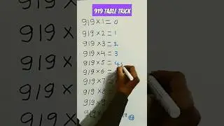 919 table trick | 919 ka table | table of 919 #shorts #maths #viral