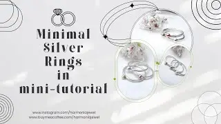 Minimal Silver Rings with tiny Copper / Brass / Fine Silver Ball detail - step by step stacking ring