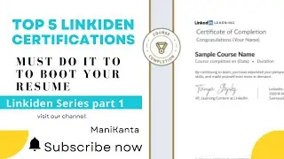 Certifications From LinkedIn Top 5 LinkedIn Certifications - ManiKanta #knowledge