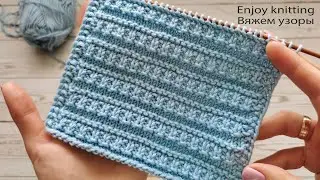 ПРОСТОЙ РЕЛЕФНЫЙ Узор Спицами для НАЧИНАЮЩИХ | SIMPLE RELIEF PATTERN KNITING