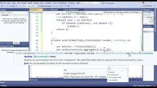 Multiply Method Using LINQ Part 2 of Version 2 of Calculator Project in C#
