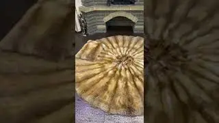 Покрывало из меха лисы круглое диаметром 2 м