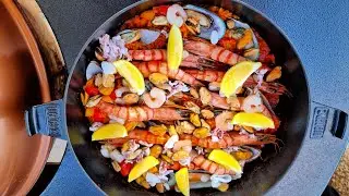 Паэлья с морепродуктами на гриле