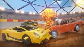 машинку распилило на части car crushers2