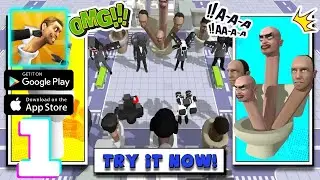 Merge Toilet Game Battle Gameplay Walkthrough Part 1 - (iOS, Android)