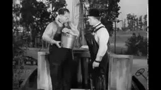 Laurel and Hardy water fight scene