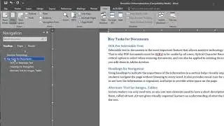 Use the navigation pane in Word