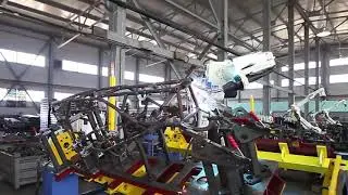 Сварочные столы YLM для сварки рамы квадроцикла на заводе Веломото