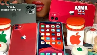 ASMR Eating EDIBLE iPhone 11 & iPhone 11 Pro Max Chocolate, Apple cakes, macarons, Oreo, Mukbang먹방