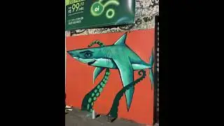 Pintura com sprays/tubarao graffiti