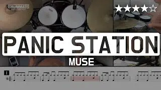 [Lv.15] Panic Station - Muse  (★★★★☆) Pop Drum Cover (Score, Lessons, Tutorial) | DRUMMATE