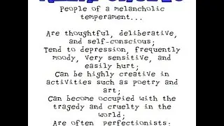 The four temperaments Melancholy