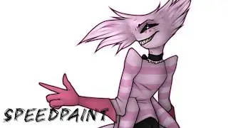 Angel Dust - Hazbin Hotel speedpaint