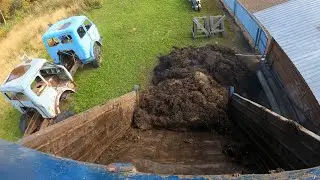 Зил-130 на работе! Вожу навоз! Самосвал колхозник с двигателем Д-245 турбо! МТЗ-82 на погрузке!