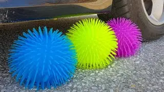 Experiment Car Vs Doodles Ball,Fanta,coca cola,water balloon | Crushing crunchy & soft things by car
