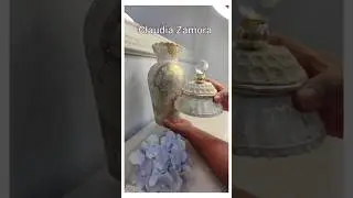 El Efecto marmol en tus jarrones mira lo fácil y Elegante  que se ven #diy #homedecor #manualidades