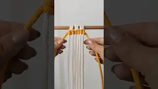 makramé szimpla függőleges csomó /. macrame simple vertical knot #macrametutorial