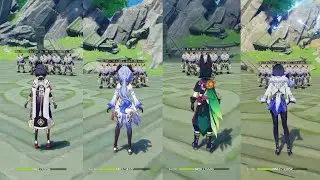 Ganyu vs Yelan vs Tighnari vs Kujou sara! Who is the best charge attack? COMPARISON!