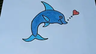 How to draw a Dolphin | easy drawing |  step by step - farhana drawing