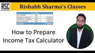 How to prepare Income Tax calculator with HRA Calculator on MS Excel in Hindi by Rishabh sharma