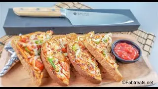 Instant bread pizza in Airfryer / Nakano knives / Instant snack recipe / Cusinart Airfryer