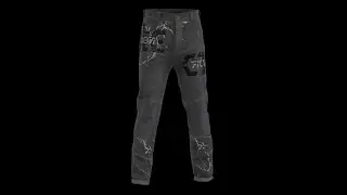 CLO 3D grey paint spalshed jeans