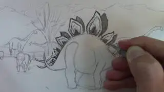 How to Draw Stegosaurus from Jurassic World, Part 1.