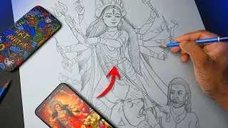 Maa Durga full Body Drawing✏️ Easy Tutorial step by step