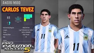 PES 202 -  FREE DOWNLOAD ( UPDATE FACE YOUNG CARLOS TEVEZ 2004 )