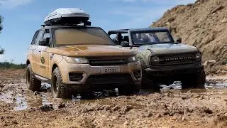 MST- CFX RANGE ROVER SPORT & FORD BRONCO Muddy Off-road Driving 4X4 RC Car