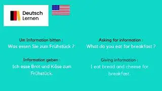 Goethe Certificate A1 Start German 1 Speaking Part 2 Topic Food & Drink & English