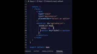 datalist in react with map method #shorts #javascript #datalist