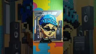 Hama Beads Cuadro personalizado.😎🎙️ #hamabeads #manualidades #art #pixelart #rappers #rapmusic #rap