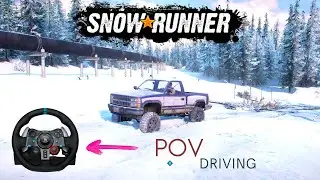 Exploring the town - Snow Runner | Steering Wheel Gameplay