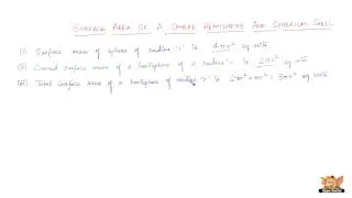 All about surface area of Sphere, Hemisphere and Spherical Shell.