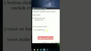 Create Android App To show Massage On Button Click | Android Tutorial to show Toast Massage 