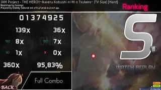 osu!: JAM Project - THE HERO!!~Ikareru Kobushi ni Hi o Tsukero~ (TV Size)  HD [Hard]