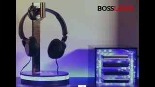 Laser Cut Wood & Acrylic Headphone Stand w/ LED's - Free File Download