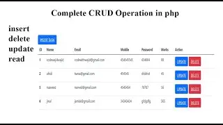 How To Create, Read, Update, Delete, and CRUD Project in PHP || crud operation in PHP