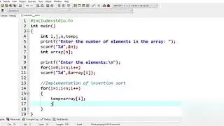 C Program to implement Insertion Sort || Coding Guide for Beginners|| 