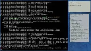 Arch Linux installation recording to kernel 5.19.7-arch1-1 (core)