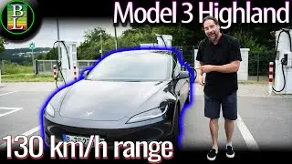 How far can the NEW Tesla Model 3 Highland go at 130 km/h?