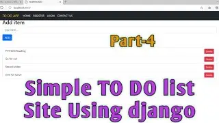 Part-4 | How to make Simple TO DO LIST site/App  using Django || Coding with  Fun