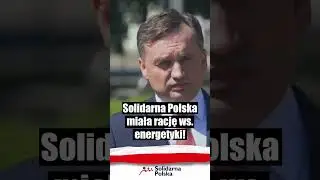 Ziobro: Solidarna Polska miała rację ws. energetyki! #shorts
