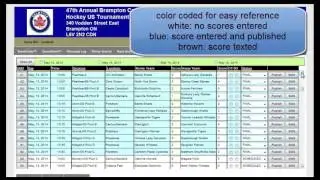 Hockey Tournament Live ScoreBoard, Schedule and Integrated Text Messaging