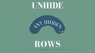 Excel Shortcut - Unhide All Rows