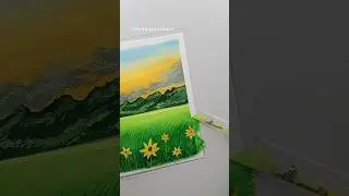 Paint easy Scenery Painting: Tutorial 🥰 #shorts #arttutorial