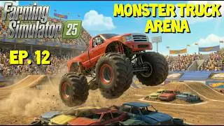 How to Build a HUGE $3,000,000 MONSTER TRUCK ARENA!!! - Farming Simulator 25