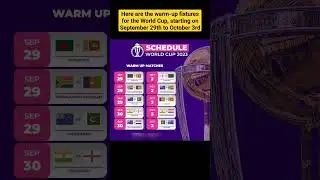 Warm up Fixtures ICC World Cup 2023 