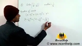 find the equation of the circle with center and radius is given